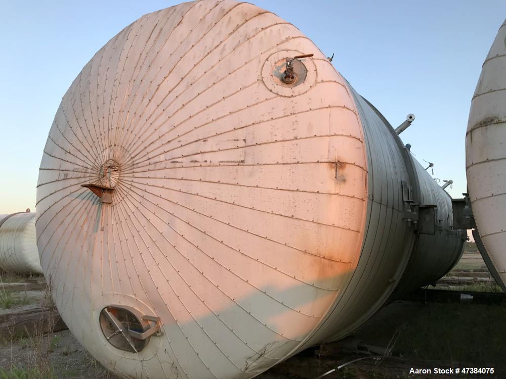 Used Mueller Tank, 45,000 Gallon, Model H, 316L Stainless Steel, Horizontal. Approximate 148-1/2" diameter x 564" straight side, dished heads. Shell & heads are 0.25" thick. Internal rated 9 psi at 3...