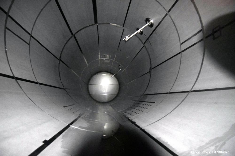 Used Mueller Tank, 45,000 Gallon, Model H, 316L Stainless Steel, Horizontal. Approximate 148-1/2" diameter x 564" straight side, dished heads. Shell & heads are 0.25" thick. Internal rated 9 psi at 3...