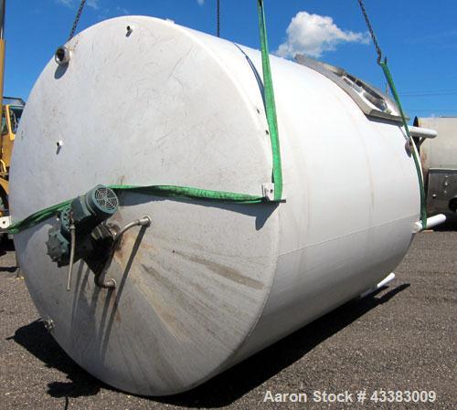 Used Mueller Tank, 5,000 Gallon, 304 Stainless Steel. Approximate 108” Diameter x approximate 125” straight side, dished top and bottom. 20 Cubic feet partial section of sidewall dimple jacket, cooli...