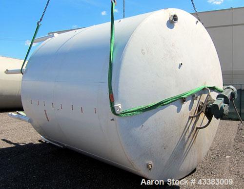 Used Mueller Tank, 5,000 Gallon, 304 Stainless Steel. Approximate 108” Diameter x approximate 125” straight side, dished top and bottom. 20 Cubic feet partial section of sidewall dimple jacket, cooli...