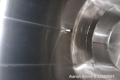 Used Mueller Silo Storage Tank, 10,000 Gallon, Model SVW, 304 Stainless Steel. 120” Diameter x approximate 220” straight side, dished top, sloped bottom. (0.759) Cubic feet of sidewall dimple jacket,...