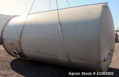 Used Mueller Silo Storage Tank, 10,000 Gallon, Model SVW, Stainless Steel. 120” Diameter x approximate 220” straight side, dished top, sloped bottom. (0.759) Cubic feet of sidewall dimple jacket, coo...