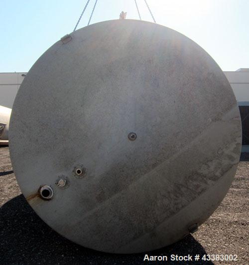Used Mueller Silo Storage Tank, 10,000 Gallon, Model SVW, Stainless Steel. 120” Diameter x approximate 220” straight side, dished top, sloped bottom. (0.759) Cubic feet of sidewall dimple jacket, coo...