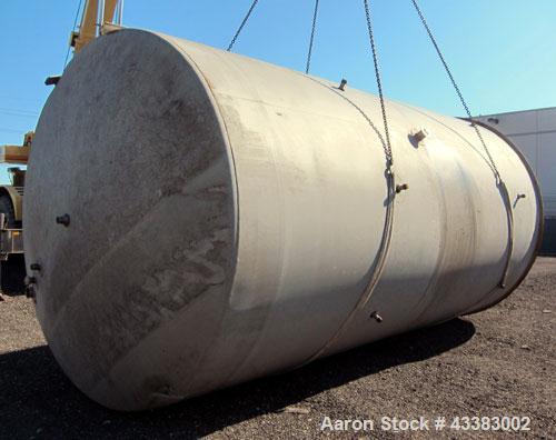 Used Mueller Silo Storage Tank, 10,000 Gallon, Model SVW, Stainless Steel. 120” Diameter x approximate 220” straight side, dished top, sloped bottom. (0.759) Cubic feet of sidewall dimple jacket, coo...