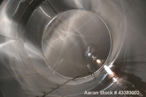 Used Mueller Silo Storage Tank, 10,000 Gallon, Model SVW, Stainless Steel. 120” Diameter x approximate 220” straight side, dished top, sloped bottom. (0.759) Cubic feet of sidewall dimple jacket, coo...