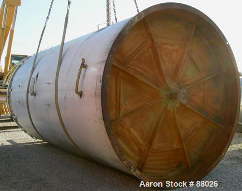 USED: Mueller jacketed silo tank, model SVW. 10,000 gallon, 304 stainless steel, vertical. 120" diameter x 216" straight side. Dished top, sloped bottom. Insulated carbon steel sheathing. Approximate...
