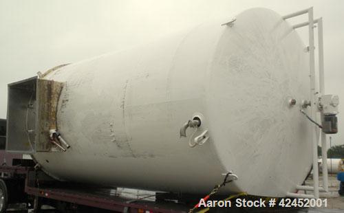 Used Mueller Silo Storage Tank, 10,000 Gallon, 304 Stainless Steel, Vertical. Approximately 120" diameter x 222" straight side, dish top, sloped bottom. Insulated with carbon steel sheathing. Jackete...