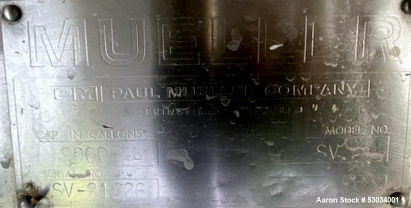 Mueller 9000 Gallon Stainless Steel Tank