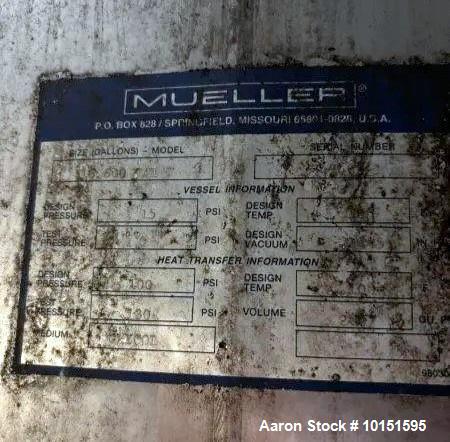 Used Mueller 400 BBL Stainless Steel Fermentation Tank | 16,600 Gallon Jacketed Vessel