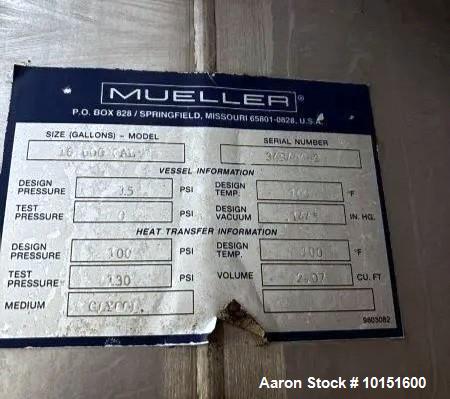 Used 400 BBL Mueller Brewery Tank | Jacketed Stainless Steel Fermentation System