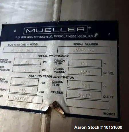 Used 400 BBL Mueller Brewery Tank | Jacketed Stainless Steel Fermentation System