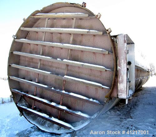 Used- Mueller Tank Silo, 70,000 Gallon, Stainless Steel. 12'7" Diameter x 70' OAL. 150 psi jacket.