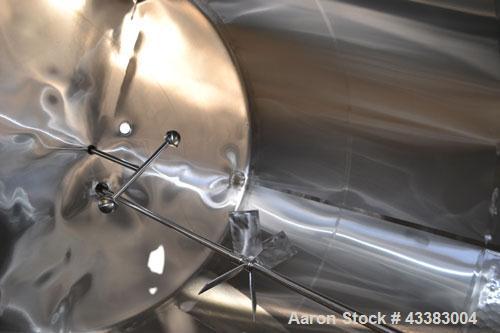 Used Mueller Tank, 5,000 Gallon, 304 Stainless Steel. Approximate 108” Diameter x approximate 125” straight side, dished top and bottom. Partial section of sidewall dimple jacket, no rating. Off cent...
