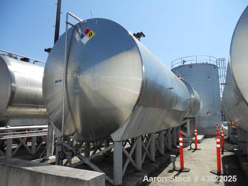Used Mueller 16,000 Gallon Stainless Steel Horizontal Storage Tank. Approximately 10'6" diameter x 24'6" straight side. Dished heads. 16" x 20" side oval manway with cover. 3" EBO. (2) Dual CIP spray...