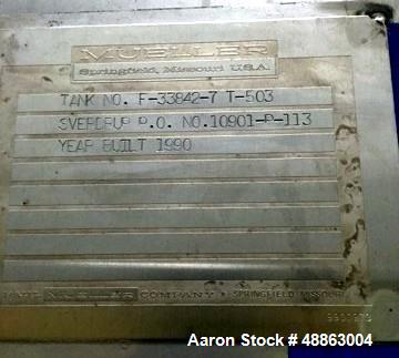 Used Mueller Tank, 30,000 Gallon, Stainless Steel, Vertical.