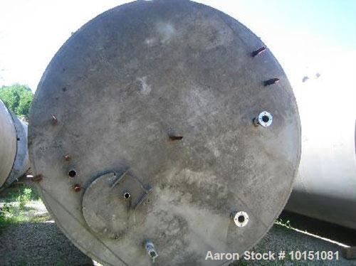 Used-Approximately 10,000 Gallon Vertical 304 Stainless Steel Tank. 11' Diameter x 15' straight side. With flat top and cone...