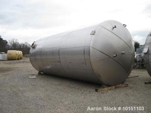 Used Approximately 25,000 gallon vertical stainless steel tank.12' Diameter x 30' straight side.With dished top and sloped bottom.