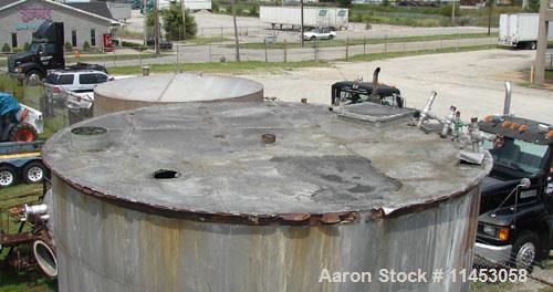 Used- Tank, 10,875 Gallon, 316 Stainless Steel, Vertical. 11'6" diameter x 14'2" straight side, flat top, flat bottom, 18" t...