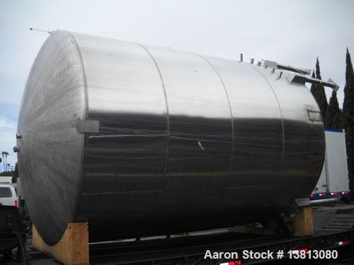 Used-14,000 Gallon Stainless Steel, Vertical Mixing Tank, Bottom Side Agitator, 23'L x 11'11" W x 13'5" Tall.