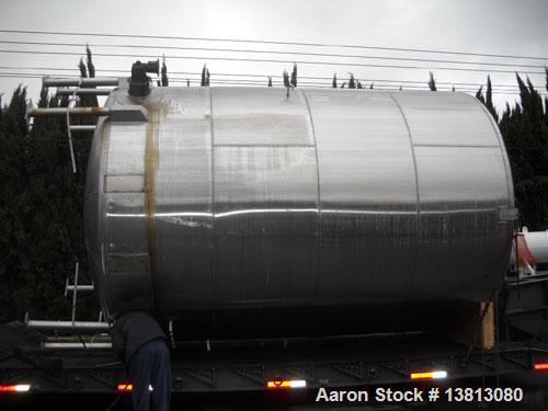 Used-14,000 Gallon Stainless Steel, Vertical Mixing Tank, Bottom Side Agitator, 23'L x 11'11" W x 13'5" Tall.