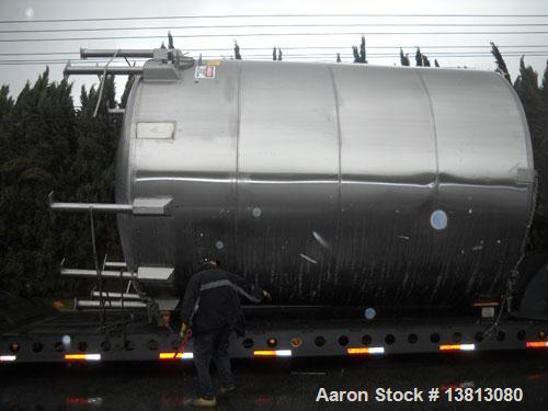Used 14,000 Gallon Stainless Steel, Vertical Mixing Tank, Bottom Side Agitator, 23'L x 11'11" W x 13'5" Tall.