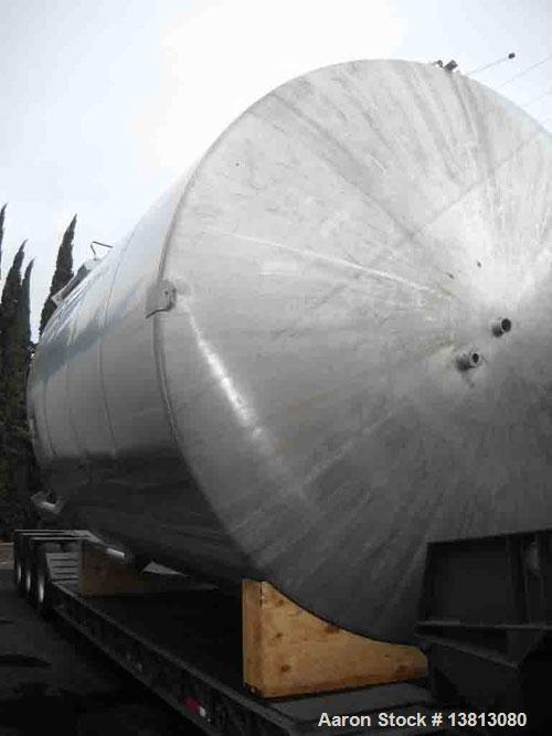 Used-14,000 Gallon Stainless Steel, Vertical Mixing Tank, Bottom Side Agitator, 23'L x 11'11" W x 13'5" Tall.