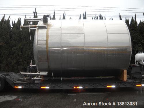 Used-14,000 Gallon Stainless Steel, Vertical Mixing Tank, Bottom Side Agitator, 23'L x 11'11" W x 13'5" Tall.