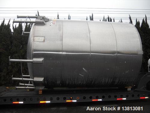 Used-14,000 Gallon Stainless Steel, Vertical Mixing Tank, Bottom Side Agitator, 23'L x 11'11" W x 13'5" Tall.