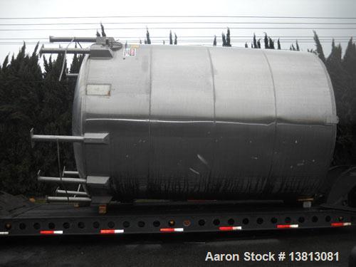 Used-14,000 Gallon Stainless Steel, Vertical Mixing Tank, Bottom Side Agitator, 23'L x 11'11" W x 13'5" Tall.