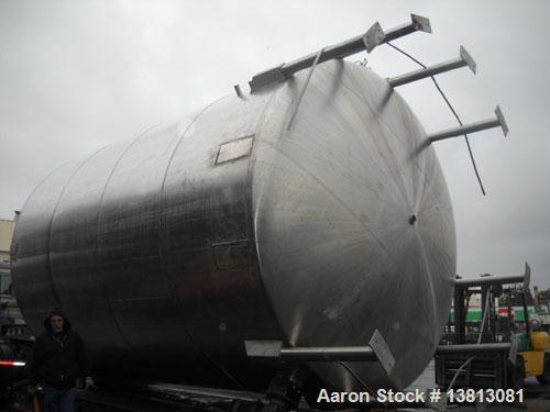 Used-14,000 Gallon Stainless Steel, Vertical Mixing Tank, Bottom Side Agitator, 23'L x 11'11" W x 13'5" Tall.