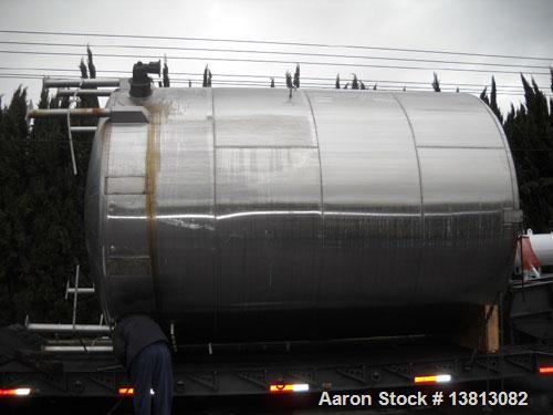Used 14,000 Gallon Stainless Steel, Vertical Mixing Tank, Bottom Side Agitator, 23'L x 11'11" W x 13'5" Tall.