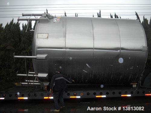 Used 14,000 Gallon Stainless Steel, Vertical Mixing Tank, Bottom Side Agitator, 23'L x 11'11" W x 13'5" Tall.