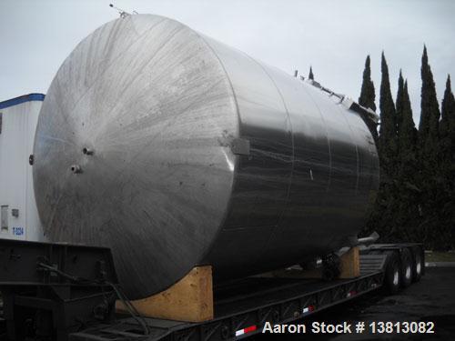 Used 14,000 Gallon Stainless Steel, Vertical Mixing Tank, Bottom Side Agitator, 23'L x 11'11" W x 13'5" Tall.