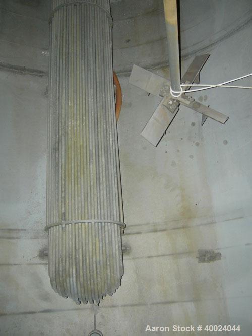 Used Tank, 6000 Gallon, 317 Stainless Steel, Horizontal. Approximately 9' diameter x 12' long, dished ends. Top entering Lightnin agitator, model 118-REC-3.2, ratio 17.40 to 1, output 100/50 rpm. 2" ...