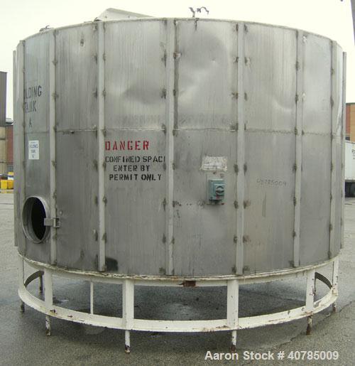 Used Tank, 6,000 Gallon, 304 Stainless Steel, Vertical. 144" diameter x 84" straight side. Flat top, slight coned bottom. Top carbon steel agitator bridge with an approximately 2" diameter bottom sup...