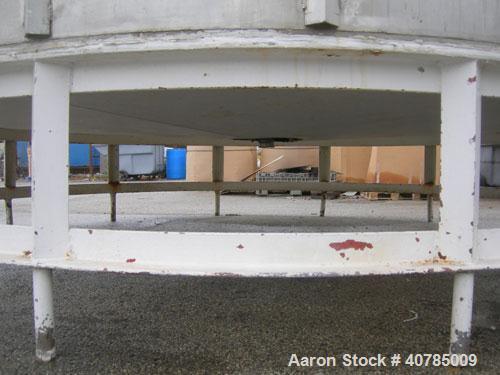 Used Tank, 6,000 Gallon, 304 Stainless Steel, Vertical. 144" diameter x 84" straight side. Flat top, slight coned bottom. Top carbon steel agitator bridge with an approximately 2" diameter bottom sup...