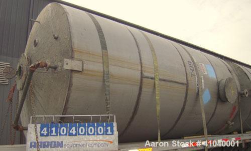 Used Tank, 6,000 Gallon, 304 Stainless Steel, Vertical.  Approximate 96" diameter x 192" straight side. Dish top, flat bottom.  Openings: top  20" bolt on manway with cover with 8" hinged door, 1/2" ...
