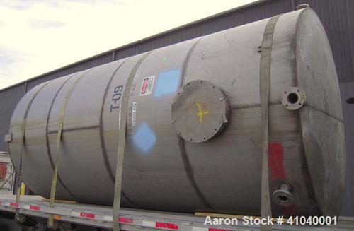 Used Tank, 6,000 Gallon, 304 Stainless Steel, Vertical.  Approximate 96" diameter x 192" straight side. Dish top, flat bottom.  Openings: top  20" bolt on manway with cover with 8" hinged door, 1/2" ...