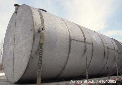 Used Tank, 6,000 Gallon, 304 Stainless Steel, Vertical.  Approximate 96" diameter x 192" straight side. Dish top, flat bottom.  Openings: top 20" bolt on manway with cover with 8" hinged door, 1/2" N...