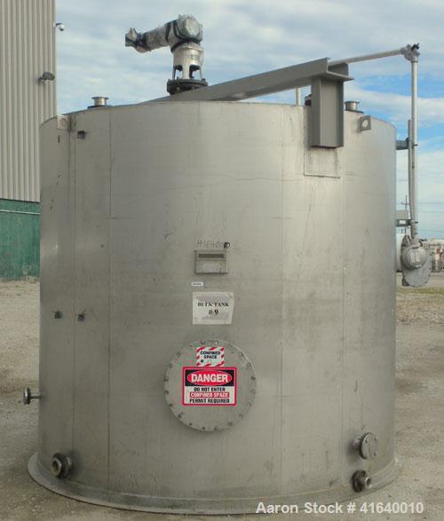 Used- Bendel Tank, 5,000 Gallon, 304 Stainless Steel, Vertical. 118" diameter x 108" straight side, coned top, sloped bottom...