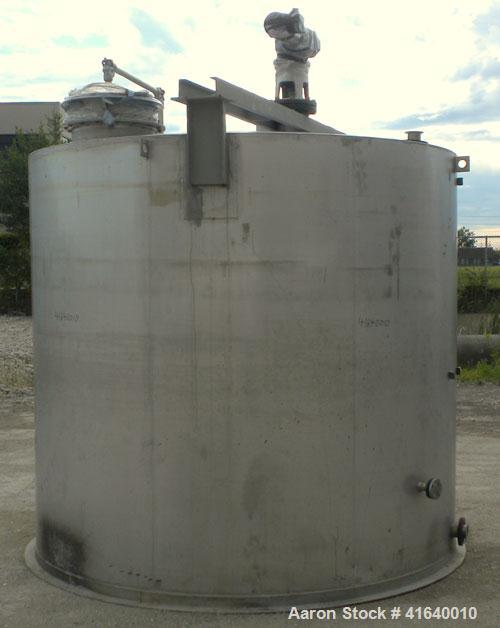 Used- Bendel Tank, 5,000 Gallon, 304 Stainless Steel, Vertical. 118" diameter x 108" straight side, coned top, sloped bottom...