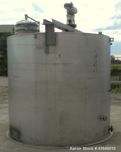 Used Bendel Tank, 5,000 Gallon, 304 Stainless Steel, Vertical. 118" diameter x 108" straight side, coned top, sloped bottom. UL rated for above ground flammable storage, UL#439373. Top mounted off ce...