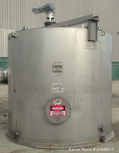 Used Bendel Tank, 5,000 Gallon, 304 Stainless Steel, Vertical. 118" diameter x 108" straight side, coned top, sloped bottom. UL rated for above ground flammable storage, UL#439372. Top mounted off ce...