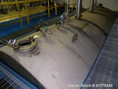 Used- Grunau Metals (5) Compartment Storage Tank, 15,000 total gallons, 304 Stainless Steel, Horizontal. 126" diameter x 280...