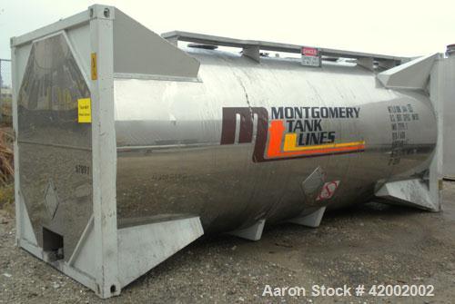 Used Sunshine Stainless Tank & Equipment Intermodal Transport Tank, 6205 gallon, 316 stainless steel, IMO Type 1. Transports both hazardous and nonhazardous liquids and solids. IM101- CTC Impact Appr...