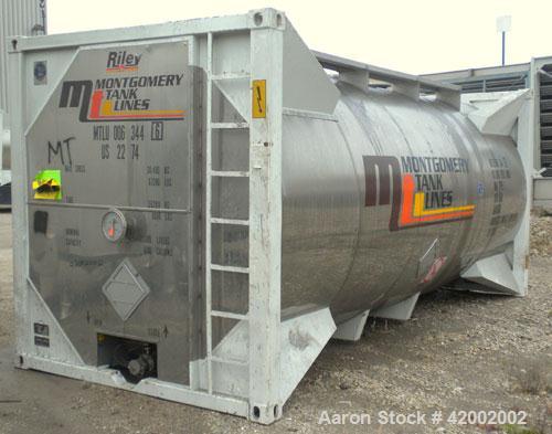 Used Sunshine Stainless Tank & Equipment Intermodal Transport Tank, 6205 gallon, 316 stainless steel, IMO Type 1. Transports both hazardous and nonhazardous liquids and solids. IM101- CTC Impact Appr...