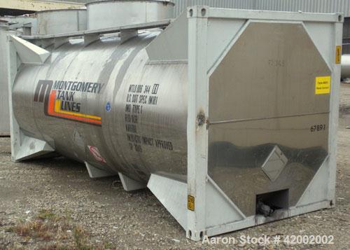 Used Sunshine Stainless Tank & Equipment Intermodal Transport Tank, 6205 gallon, 316 stainless steel, IMO Type 1. Transports both hazardous and nonhazardous liquids and solids. IM101- CTC Impact Appr...