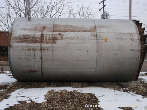 Used Tank, Approximate 17,000 Gallon, 316 Stainless Steel, Vertical. Approximate 144" diameter x 242" straight side, coned top (dented), sloped bottom. Top openings: (2) 3", 4", side 24" manway with ...