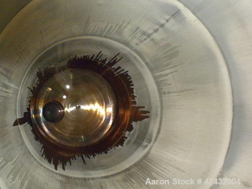 Used Tank, Approximately 5,000 Gallon / 19,220 Liter, 304 Stainless Steel, Vertical. 72" Diameter x 288" straight side, dish top and sloped bottom. Openings: top 18" manway with cover, 3" sanitary, (...