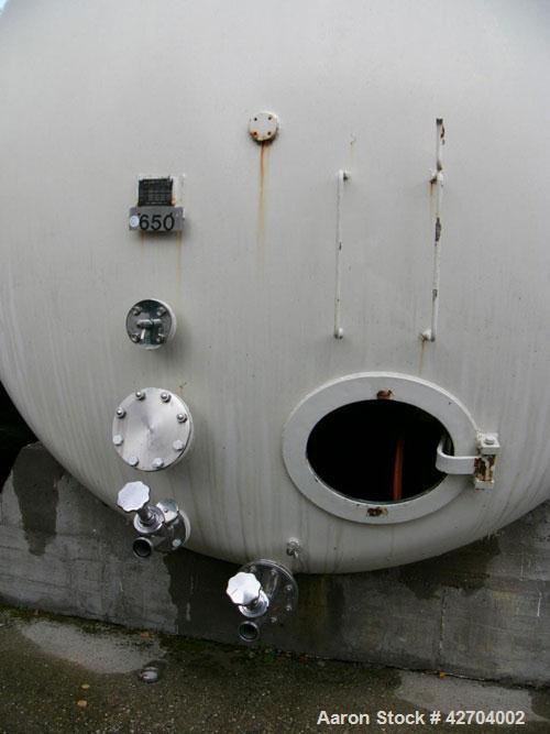 Used-30,653 Gallon (116,000 Liter), tank, stainless steel 321 (1.4541), mounted on concrete foundations, wall thickness bott...